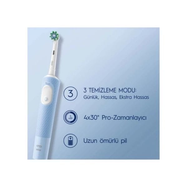Oral-B Vitality Pro Mavi Elektrikli Diş Fırçası, 1 Diş Fırçası Başlığı, Braun Tasarımı