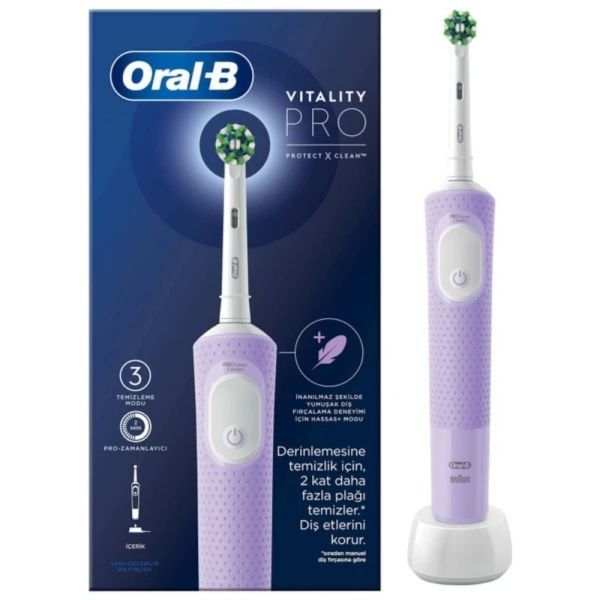 Oral-B D103 Vitality Pro Cross Action Şarjlı Diş Fırçası - Lila
