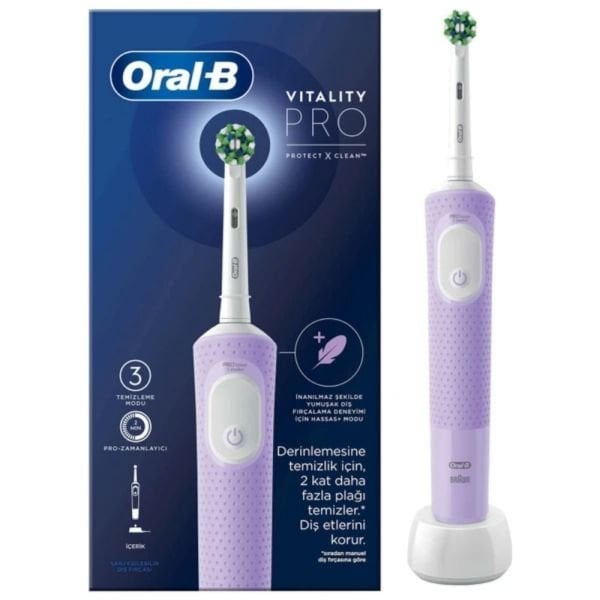 Oral-B D103 Vitality Pro Cross Action Şarjlı Diş Fırçası - Lila