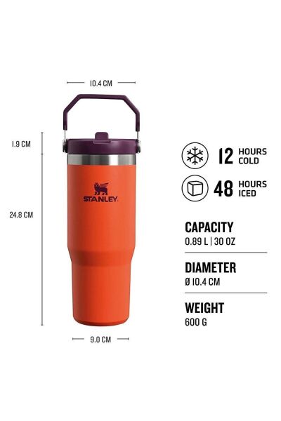 Stanley Iceflow Flip Straw Tumbler 30oz/0,89lt Tigerlily Termos